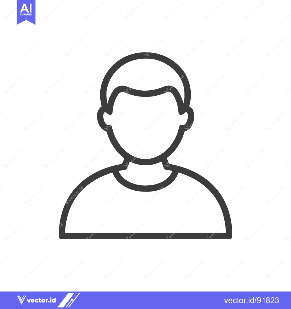 Premium Vector dari Minimalist Man Icon: Faceless Figure with Simple Lines on White Backgr
