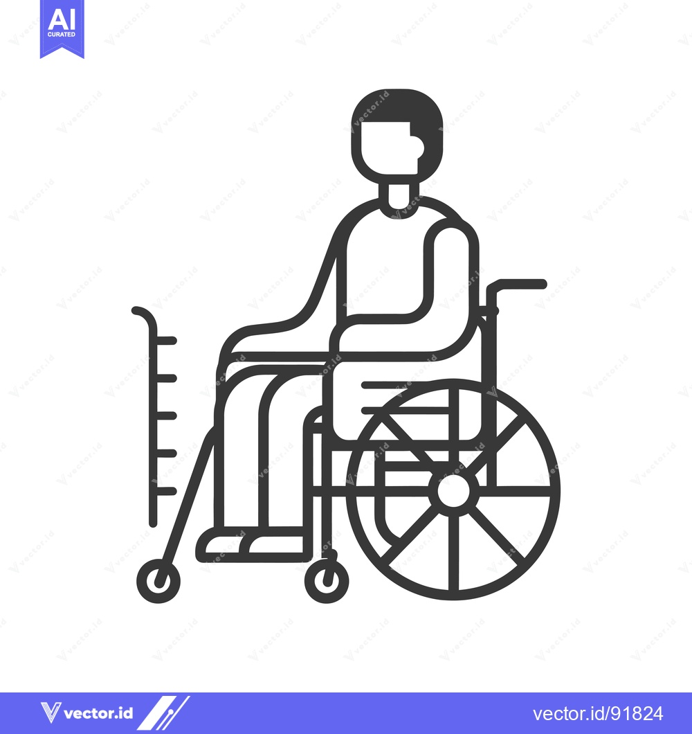 Premium Vector of Person in a Wheelchair with a Handrail