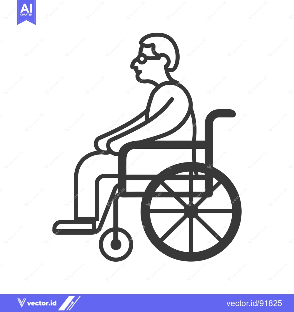 Premium Vector of Person in a Wheelchair with Glasses