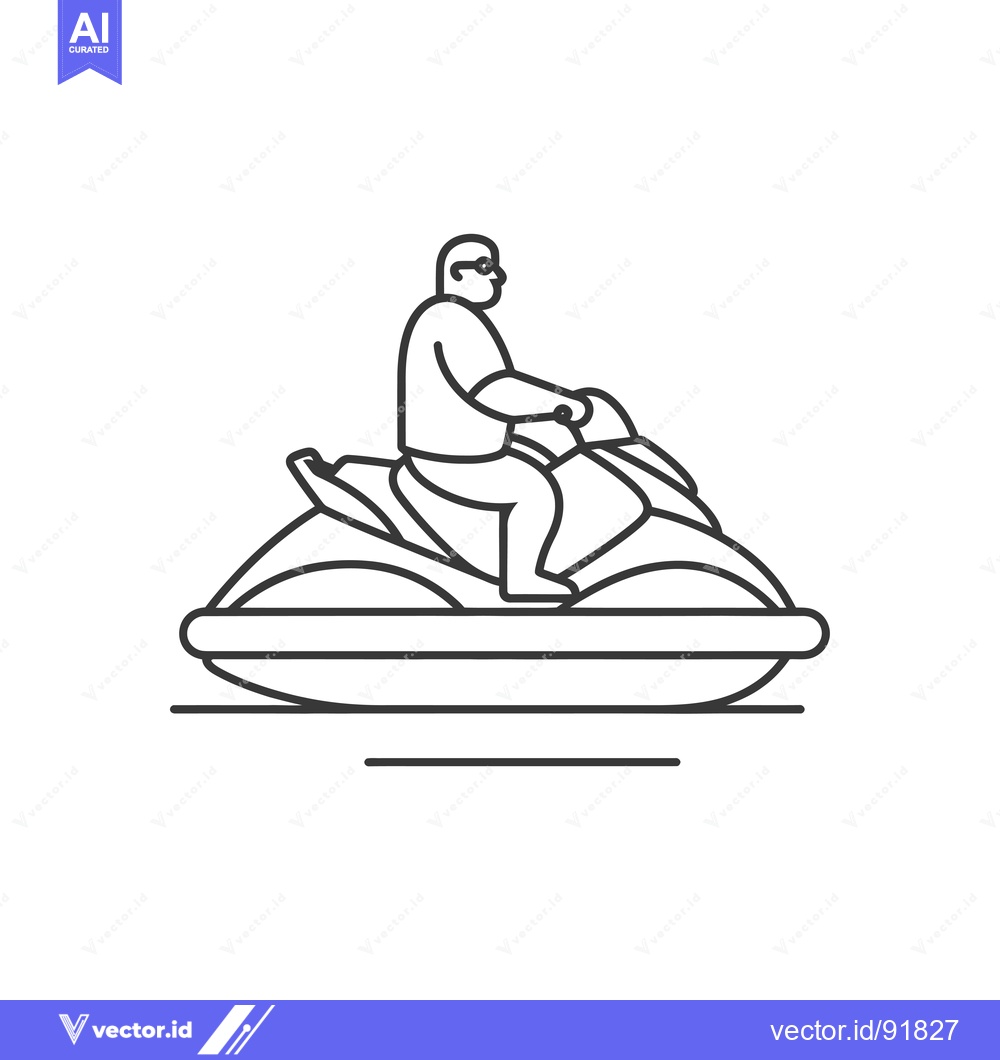 Premium Vector of Person in Sunglasses Riding a Jet Ski