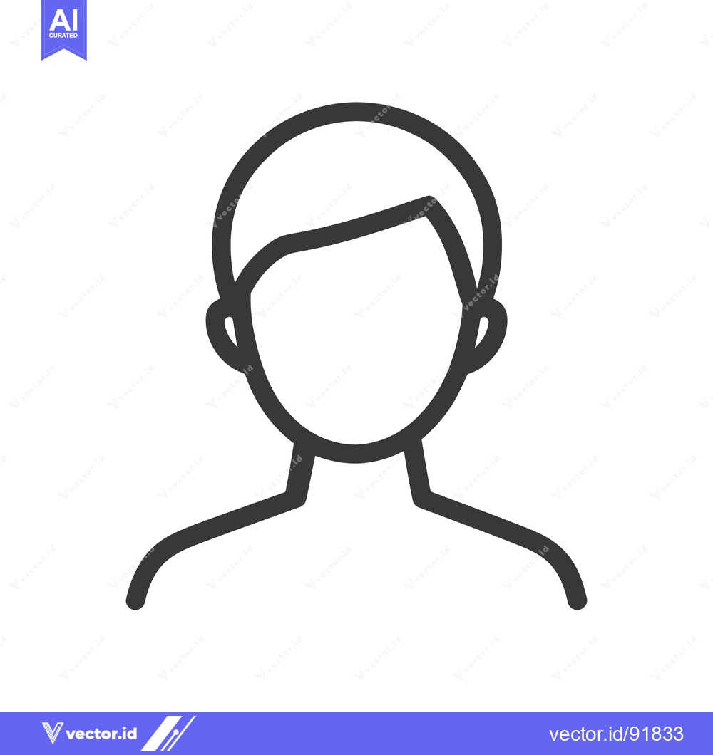 Premium Vector of A minimalist line drawing illustrating a human head and shoulders