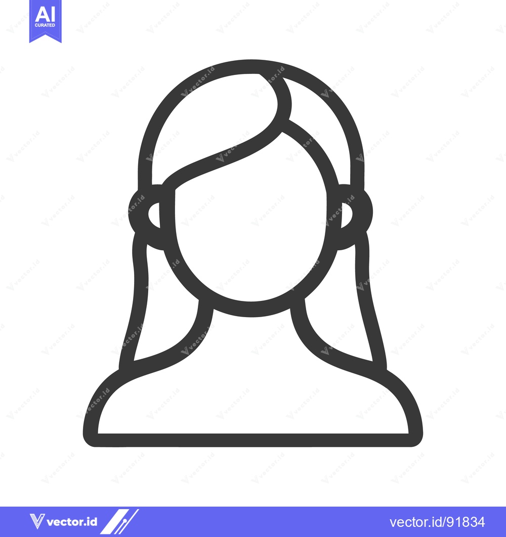 Premium Vector of A minimalist line drawing representing a woman from the chest up