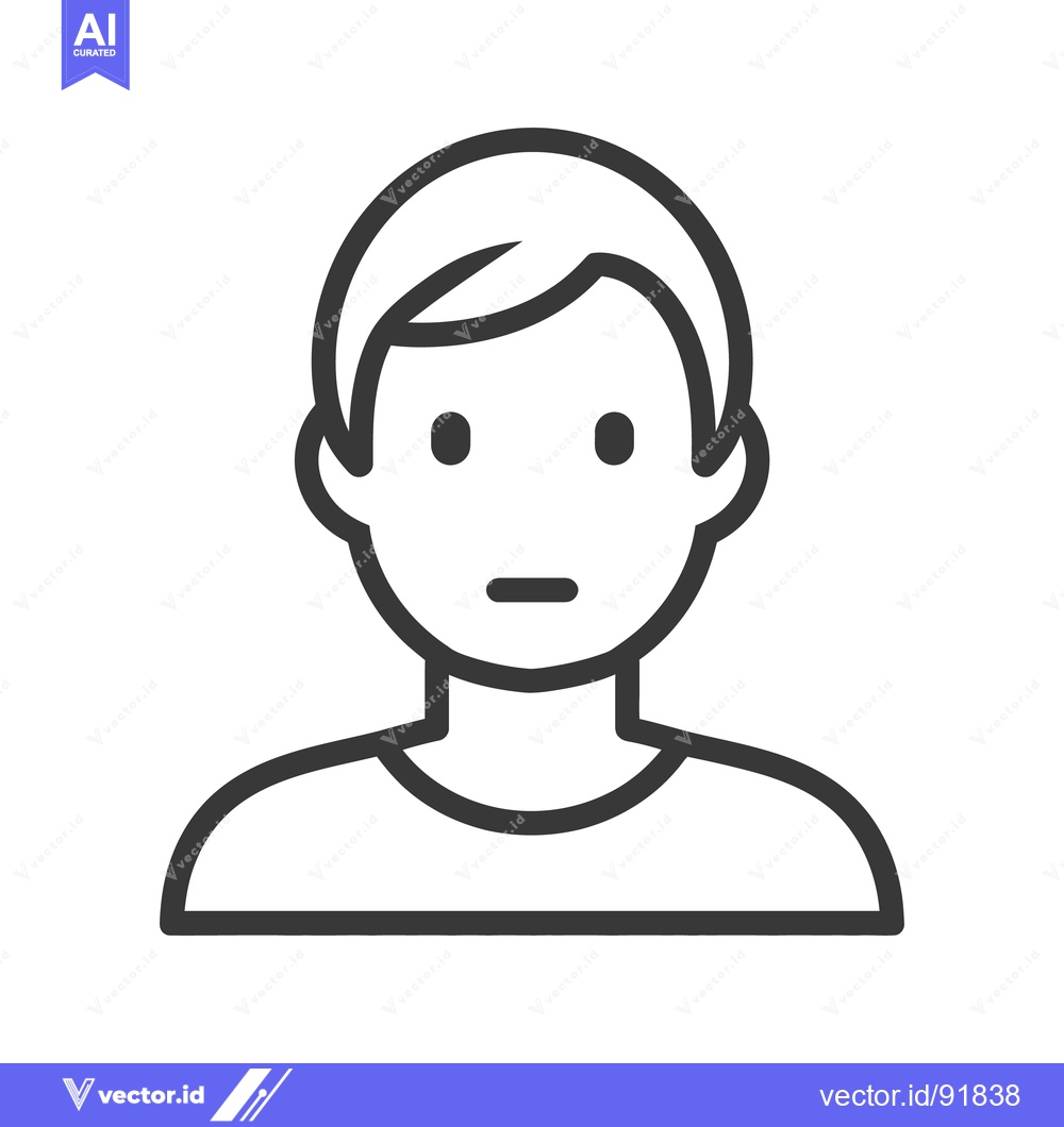 Premium Vector of A simple line drawing illustrating the front view of a person