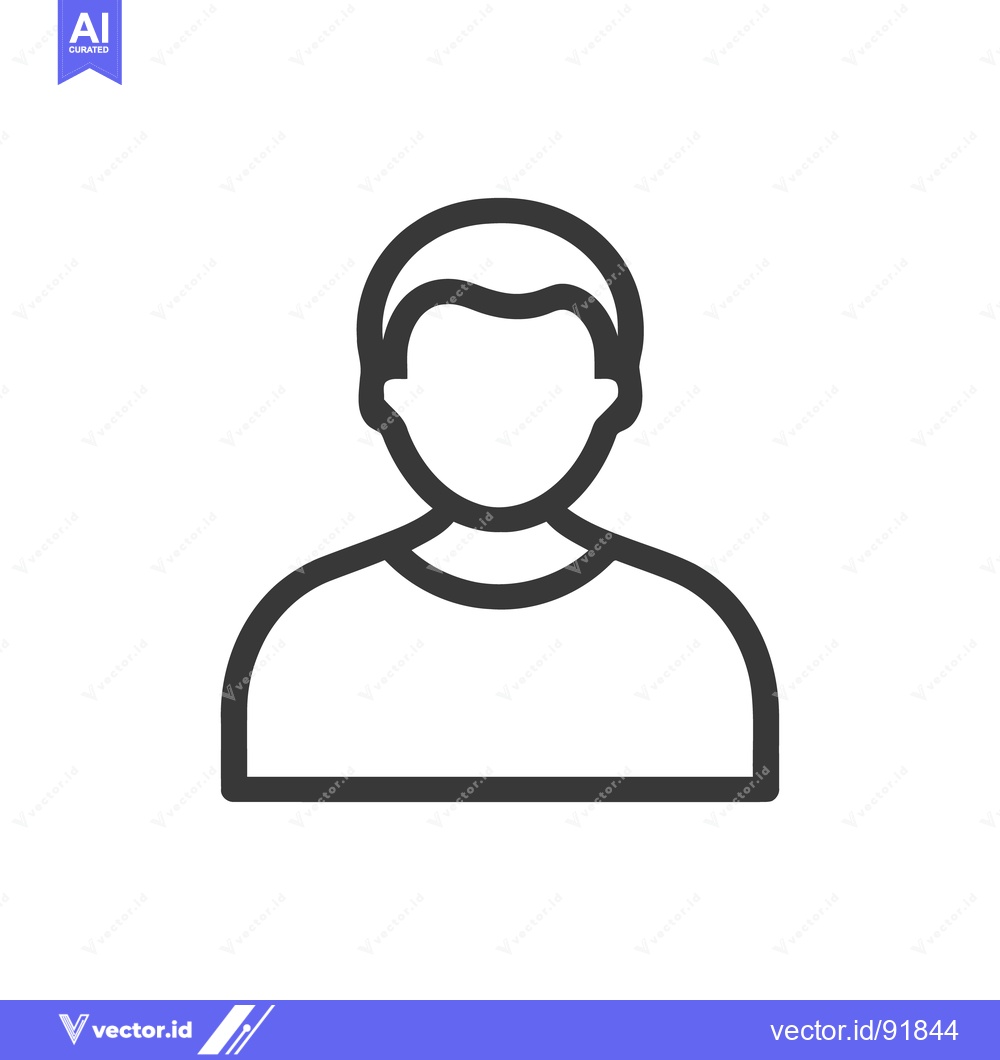 Premium Vector of Minimalist Man Icon: Simple Outline of a Person's Silhouette