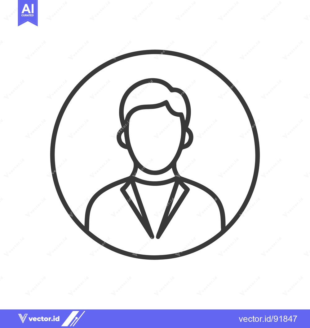 Premium Vector dari Minimalist Man Icon: Faceless Figure in Circle Outline