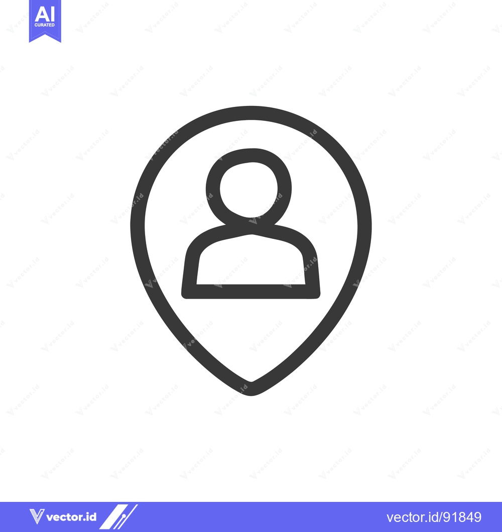 Premium Vector of User Location Icon: Minimalist Person Symbol in Map Pointer, Flat Desi