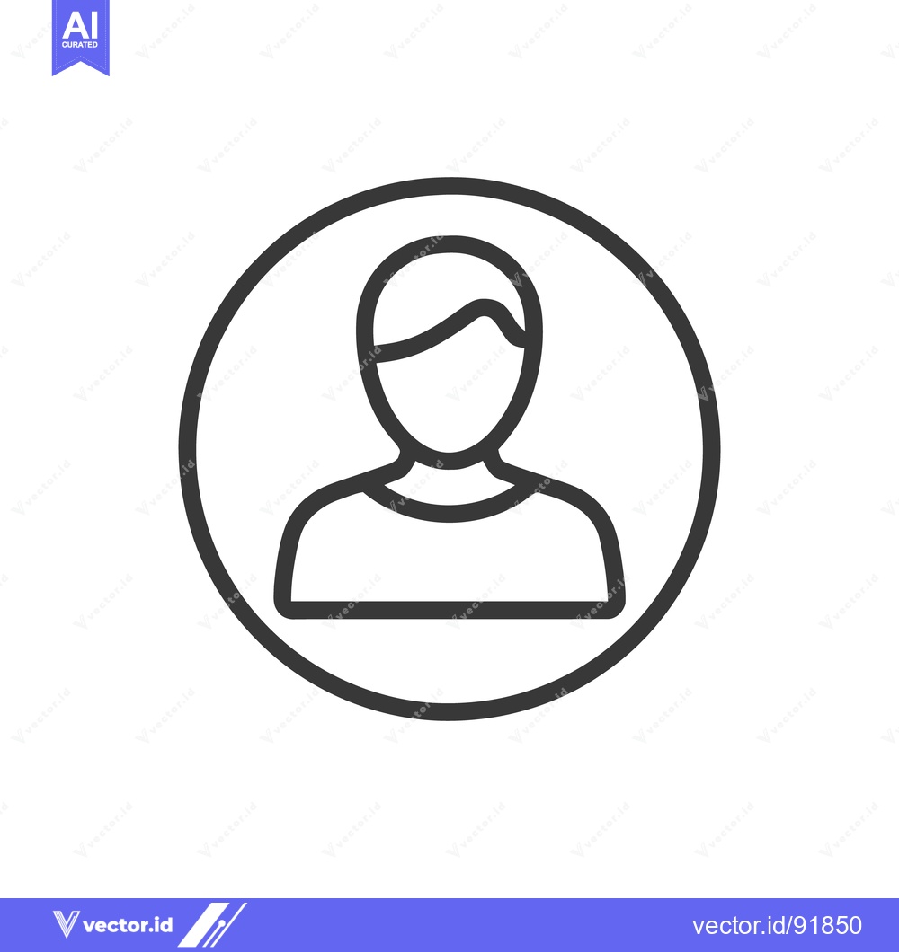 Premium Vector dari Minimalist User Icon: Simple Person Outline in Circle, Profile Avatar