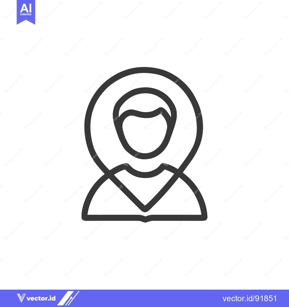 Premium Vector dari Minimalist Eskimo Icon: Simple Line Art of Hooded Figure