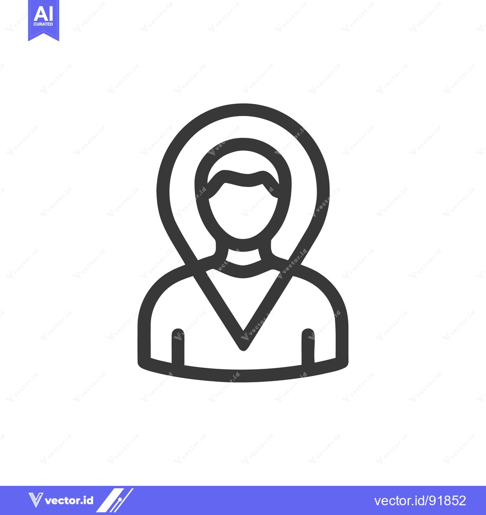 Premium Vector dari Minimalist Icon of a Person with Hood, Outline Style