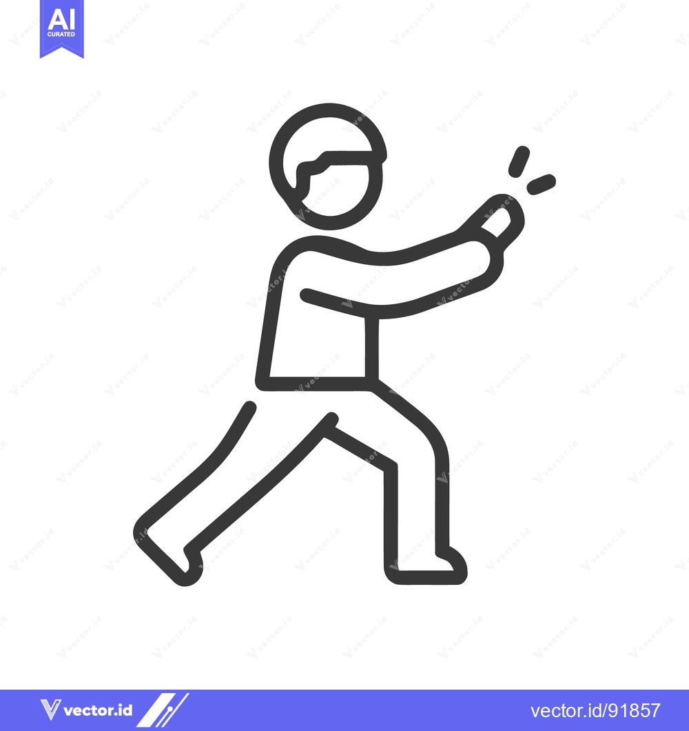 Premium Vector of Minimalist Icon of a Person Spraying with a Bottle