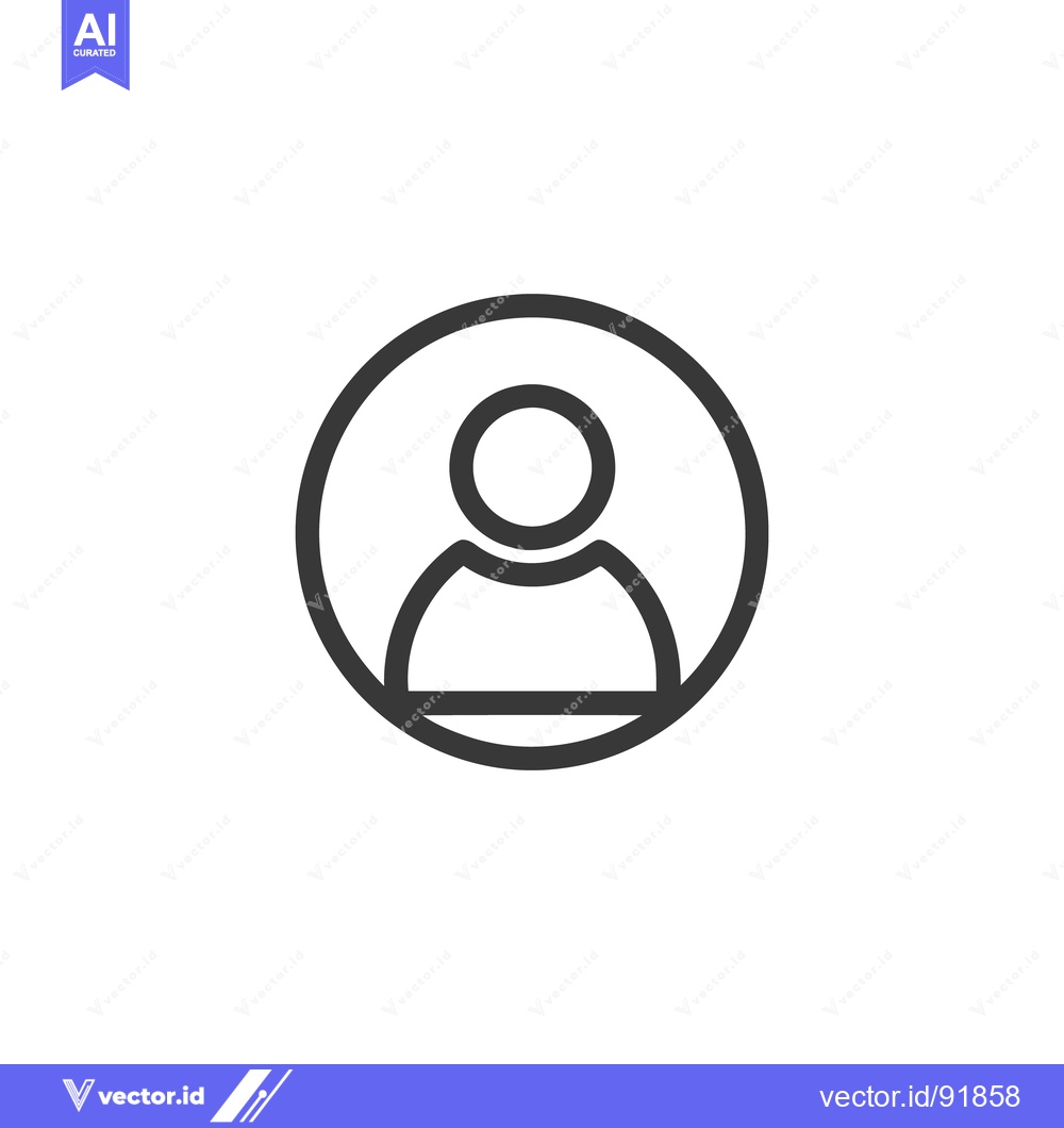 Premium Vector dari Minimalist User Icon: Simple Profile Symbol in Circle Outline