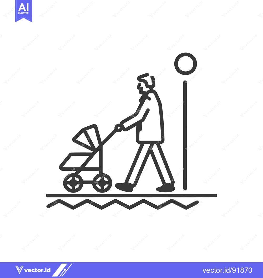 Premium Vector dari Person pushing a stroller on a zig-zag path