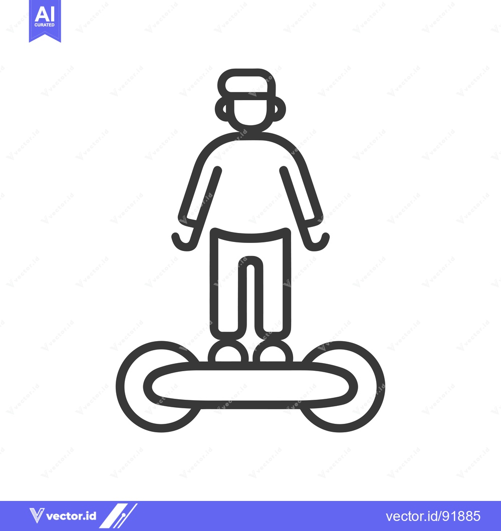 Premium Vector dari Person Riding a Hoverboard with a Hat on