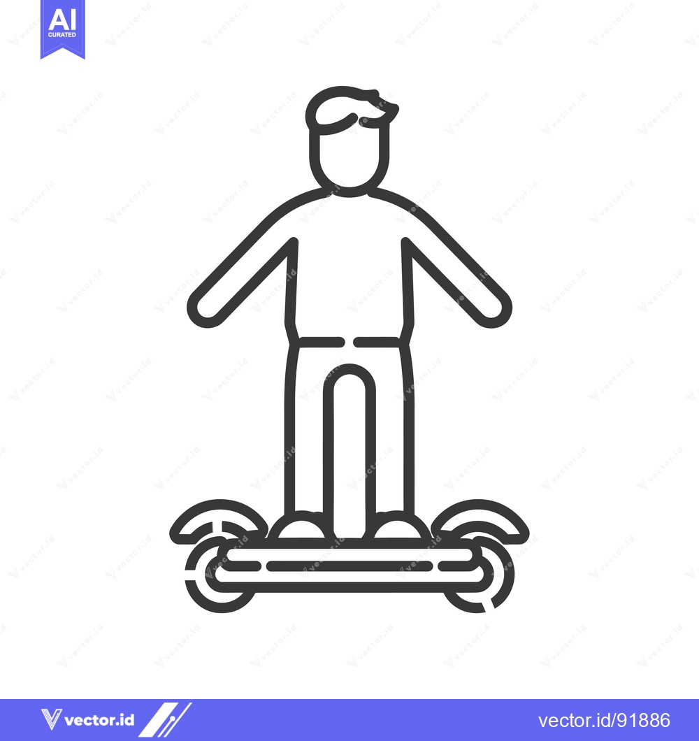 Premium Vector dari Person riding a hoverboard with two wheels