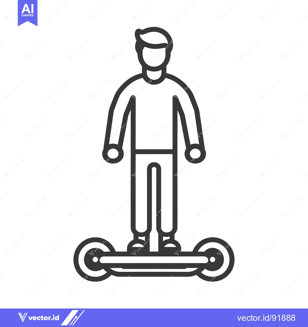 Premium Vector dari Person riding a hoverboard with wheels