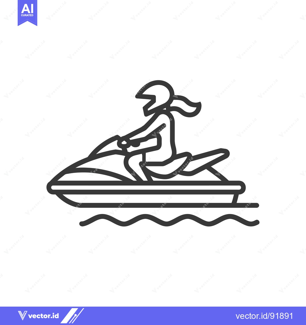 Premium Vector dari Person riding a jet ski in the water