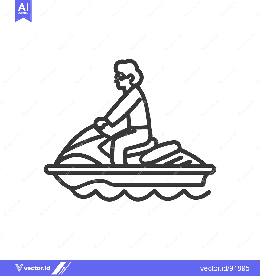 Premium Vector dari Person Riding a Jet Ski on Water
