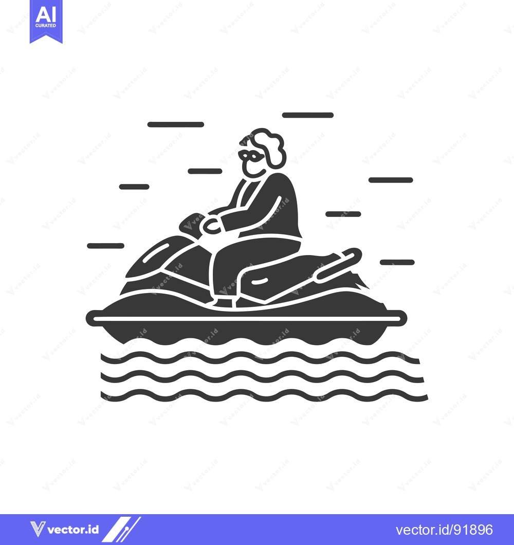 Premium Vector dari Person Riding a Jet Ski on Water