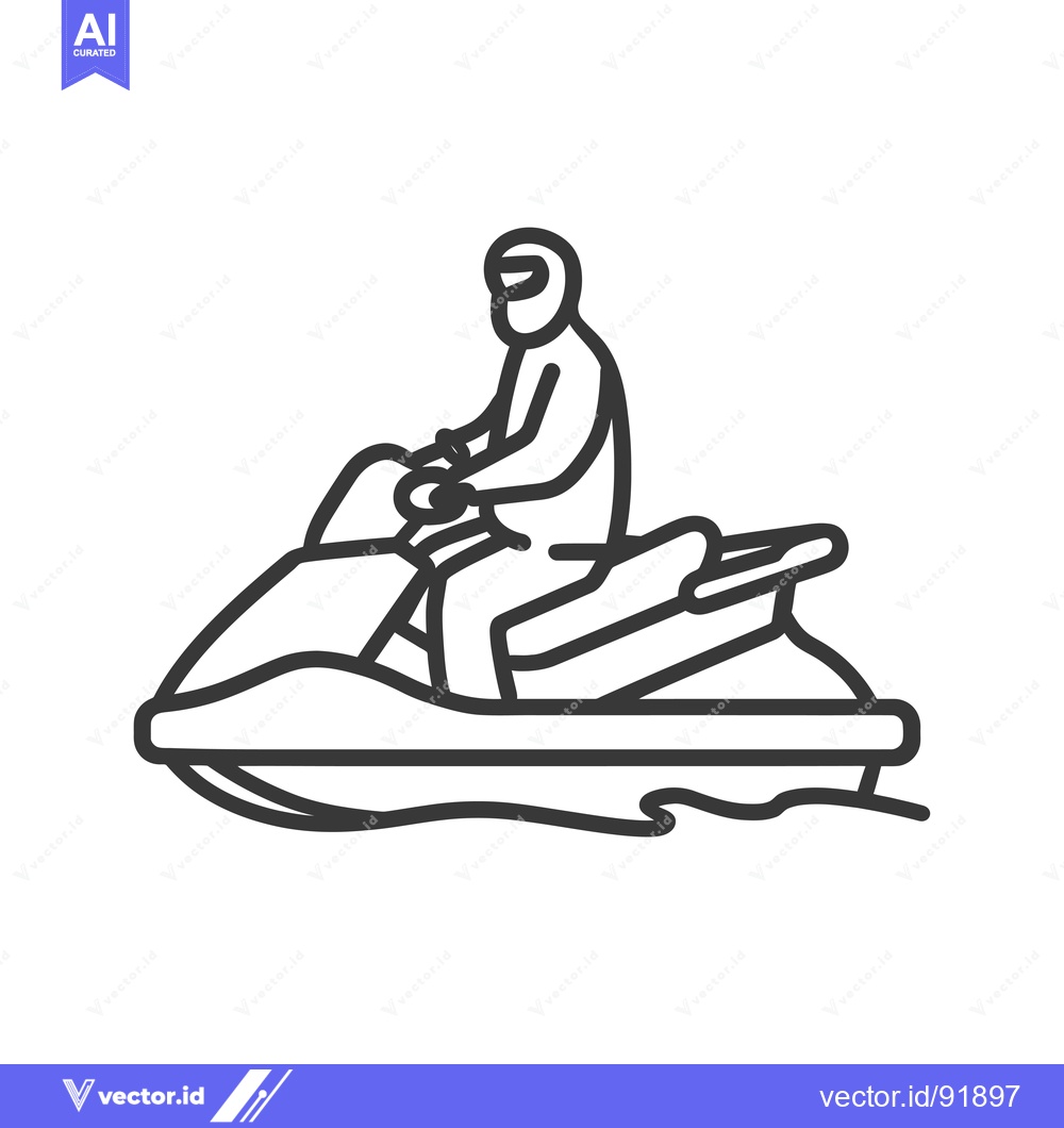 Premium Vector of Person riding a jet ski on water