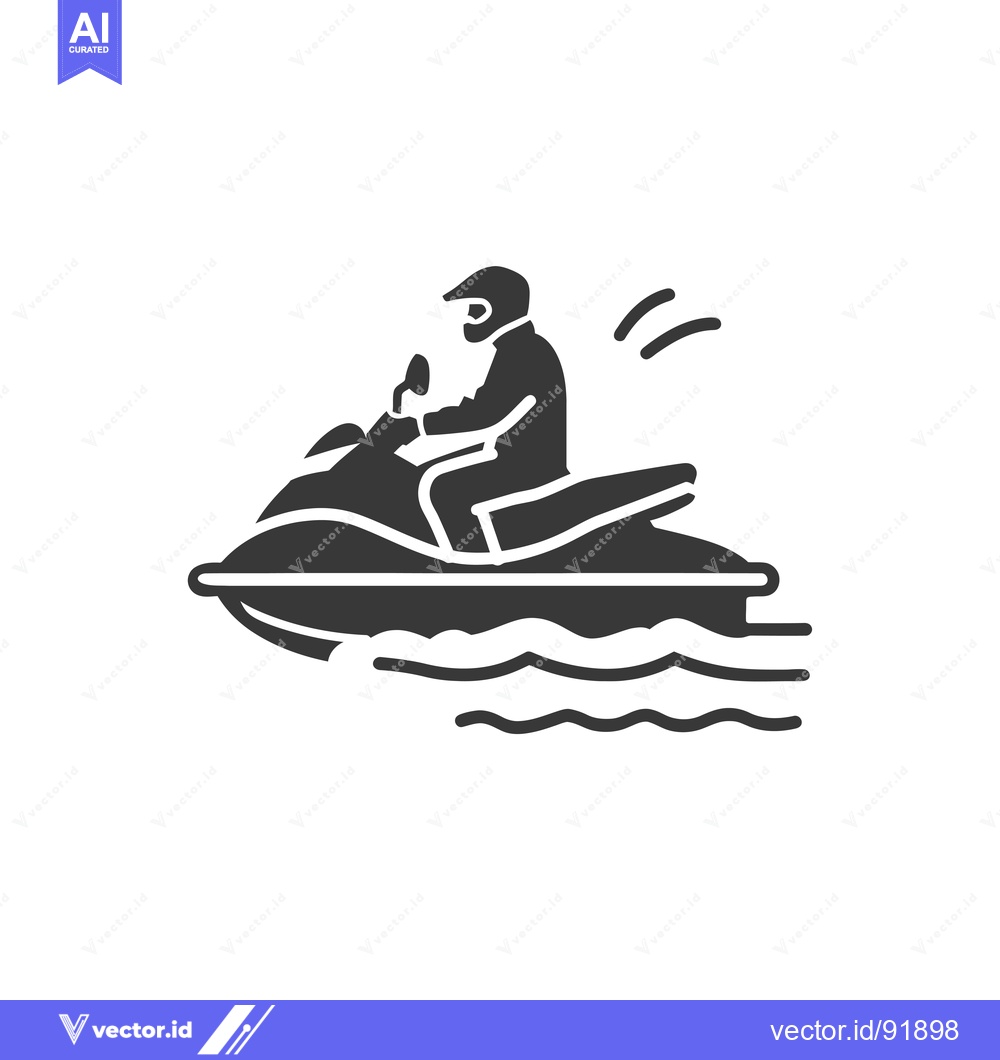 Premium Vector dari Person Riding a Jet Ski on Water