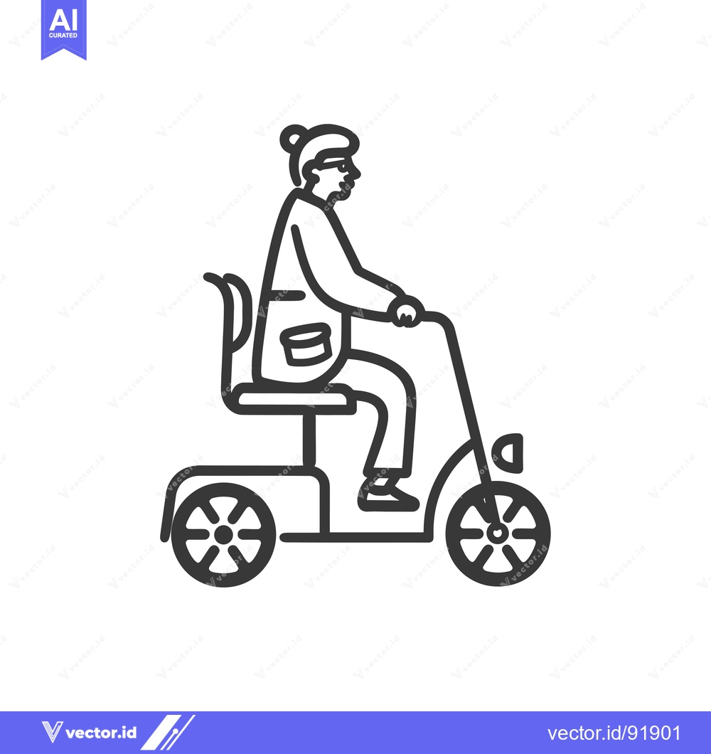 Premium Vector of Person riding a mobility scooter