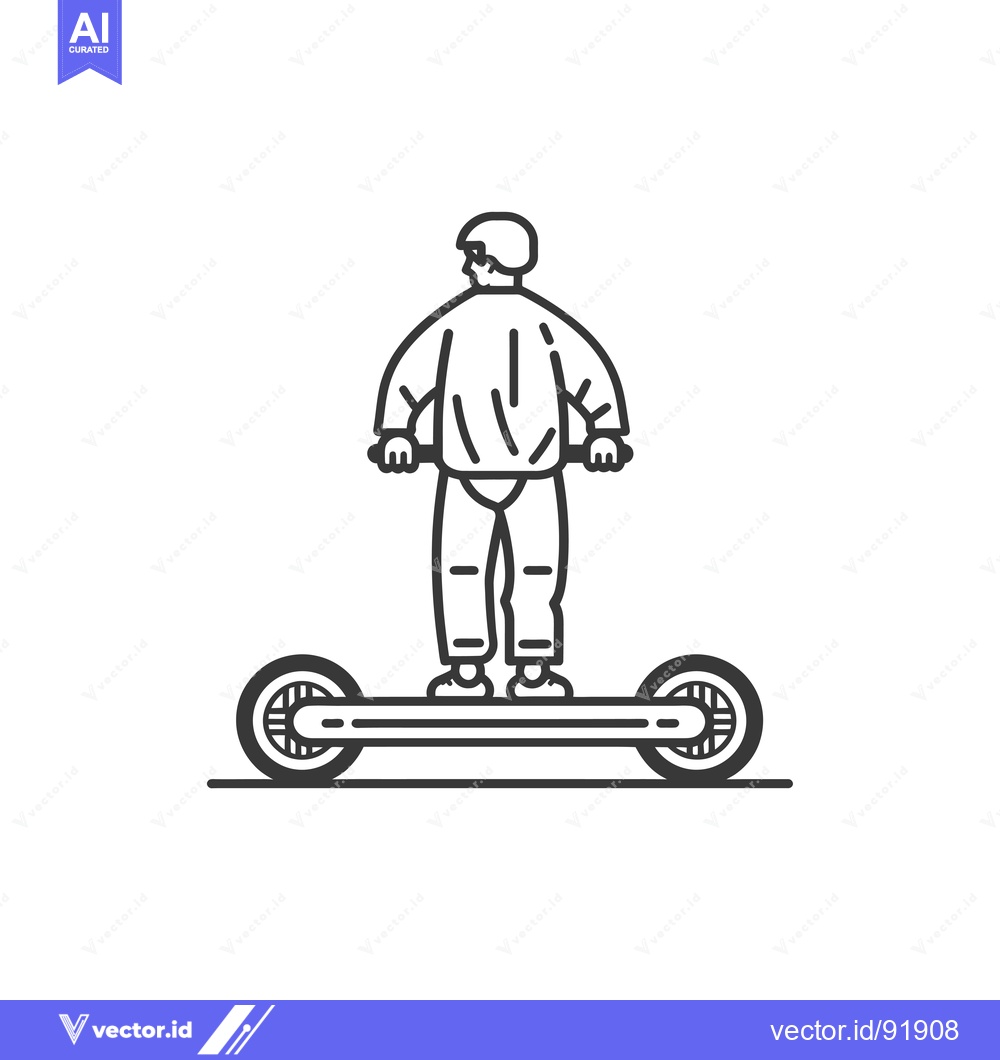 Premium Vector dari Person Riding an Electric Scooter with Two Wheels