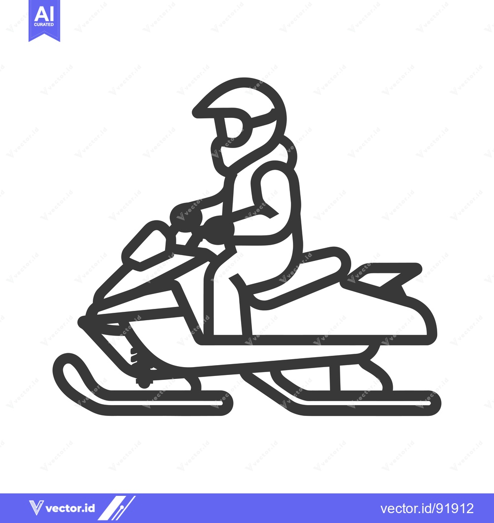 Premium Vector dari Person Riding a Snowmobile with Helmet and Goggles