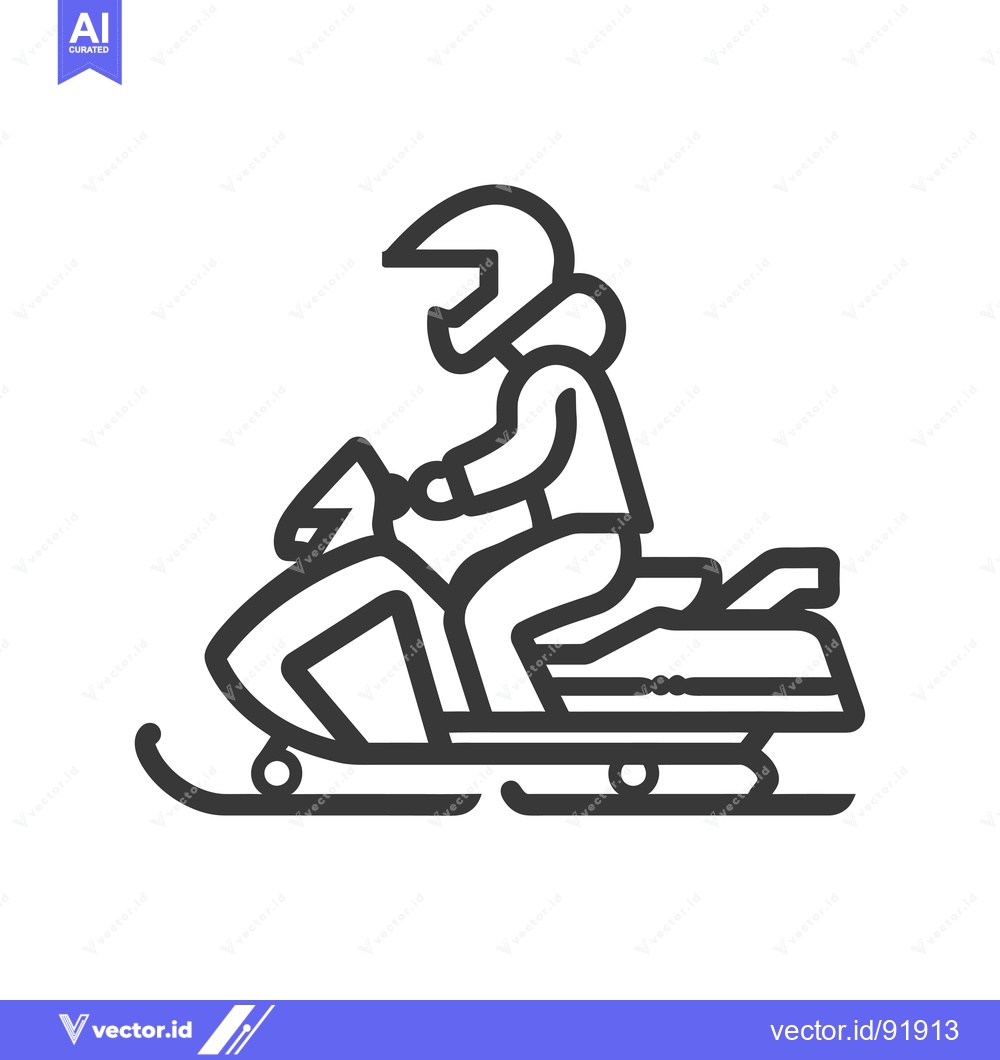 Premium Vector dari Person Riding a Snowmobile with Helmet on