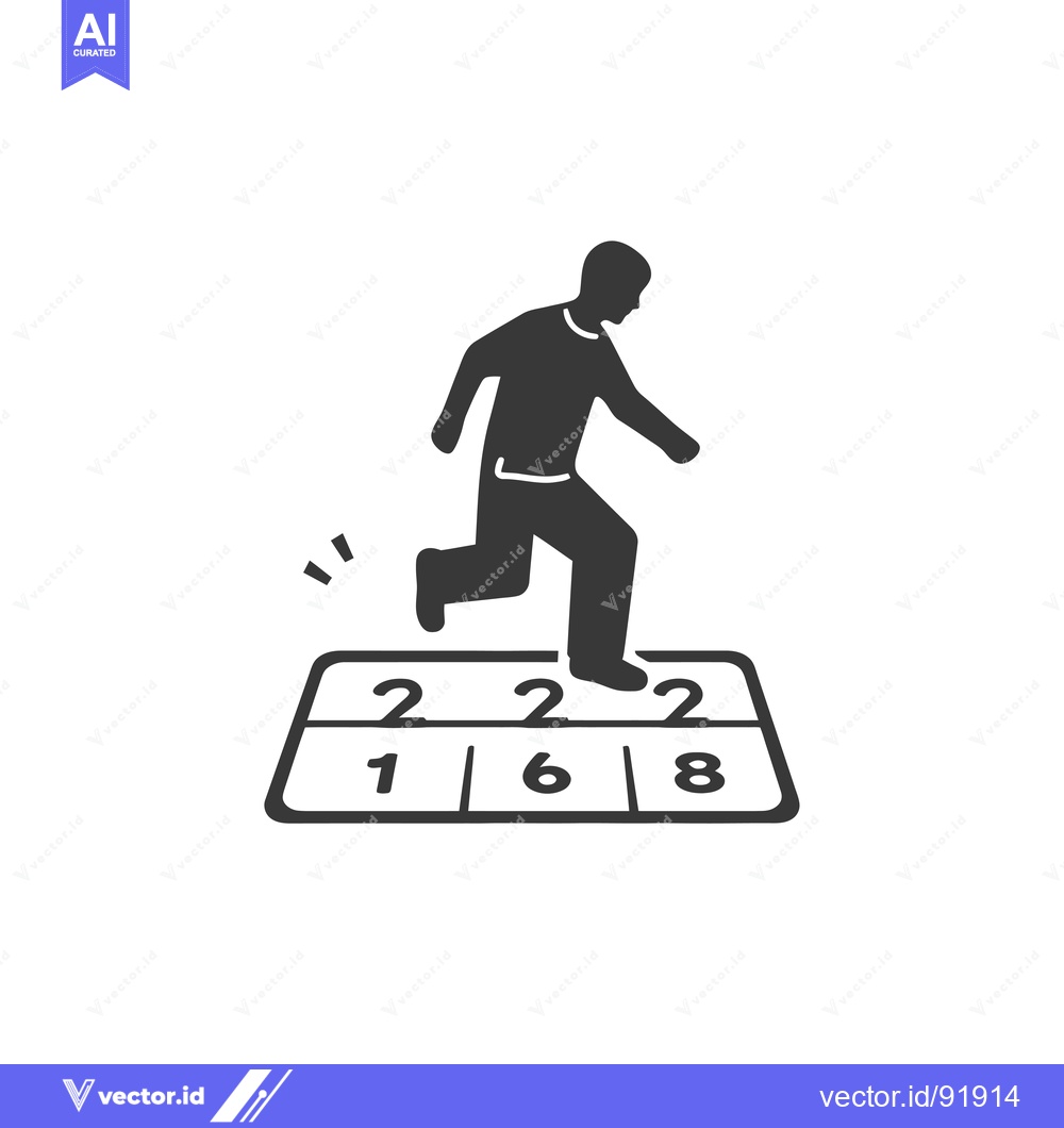 Premium Vector dari Person Running Across A Numbered Game Board 16761