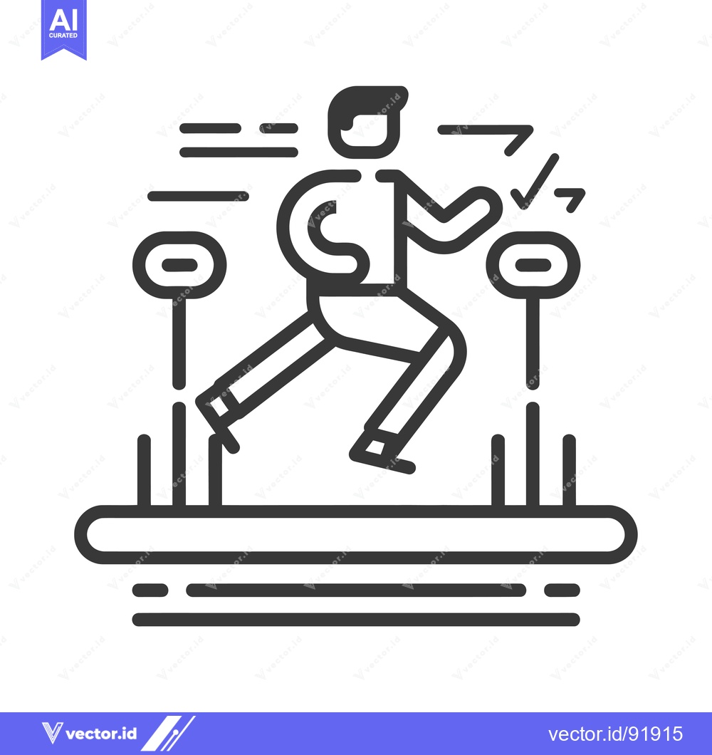 Premium Vector dari Person running on a treadmill with speed and incline indicators