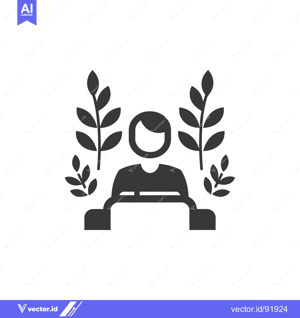 Premium Vector dari Person Sitting at a Desk with Plants on Either Side