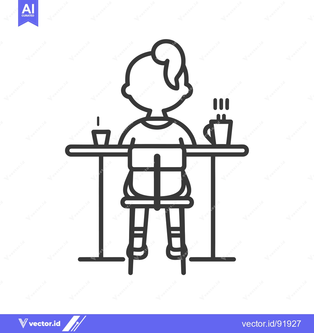 Premium Vector dari Person Sitting at a Table with Two Drinks in Front of Them