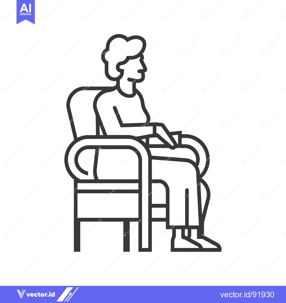 Premium Vector of Person Sitting In A Chair With Arms Resting