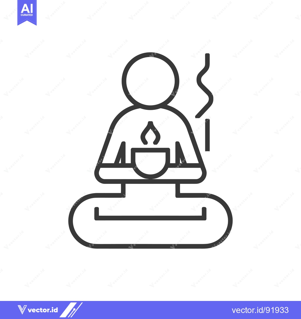 Premium Vector of Person Sitting in Meditation with a Cup of Hot Drink