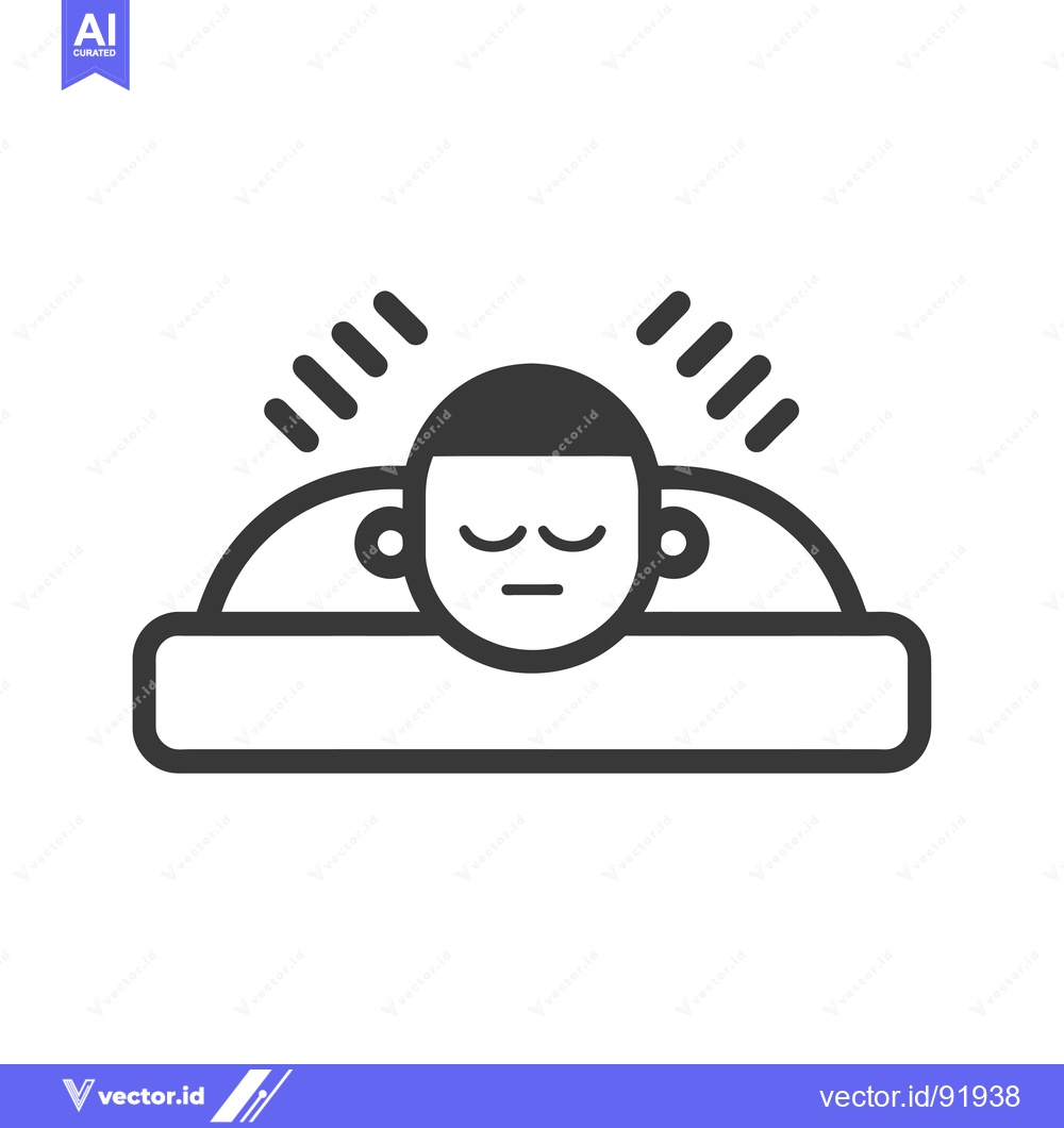 Premium Vector dari Person sleeping on a bed with an outline of their head with eyes close