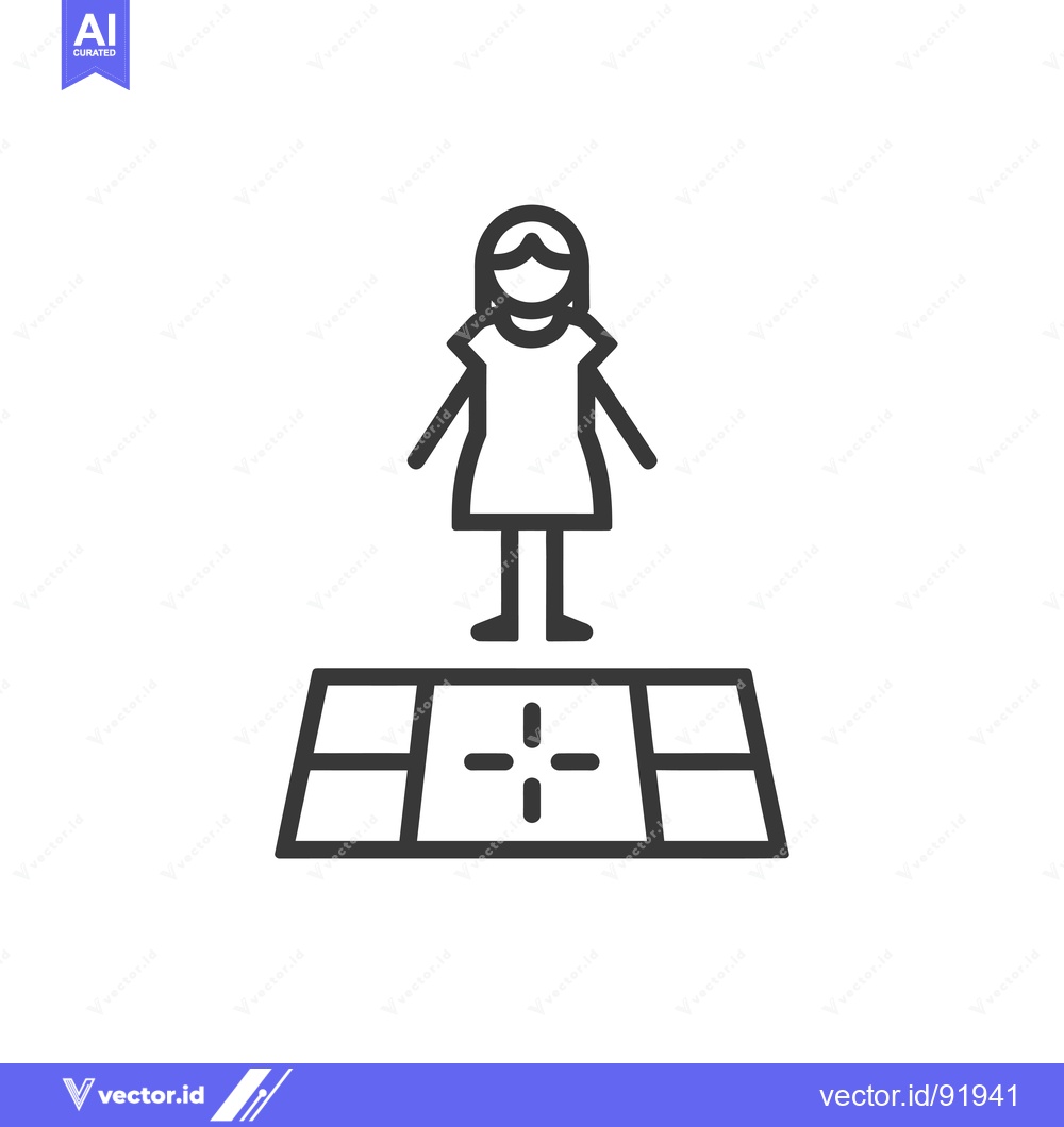 Premium Vector of Person Standing on a Dance Pad with a Crosshair