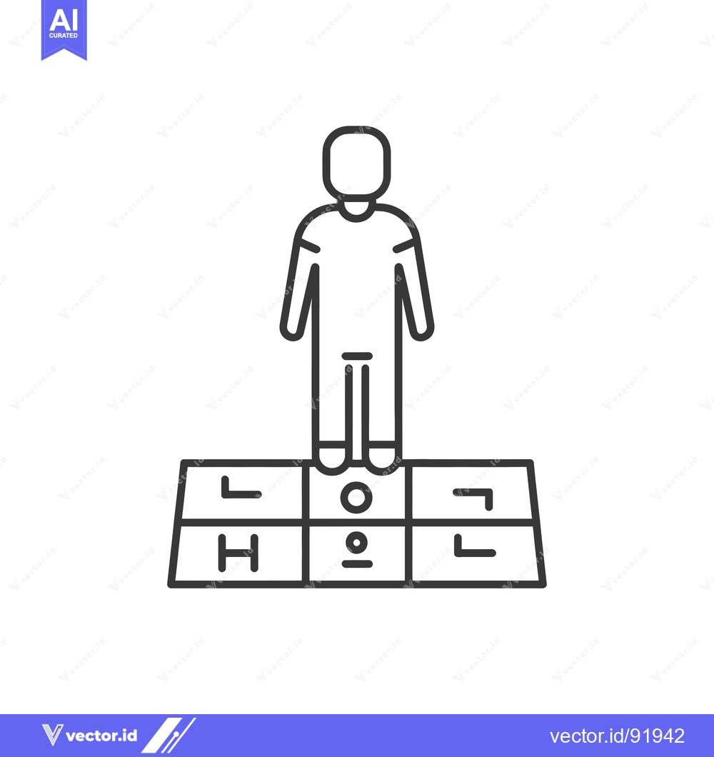 Premium Vector of Person Standing on a Grid with L, H, and Symbols