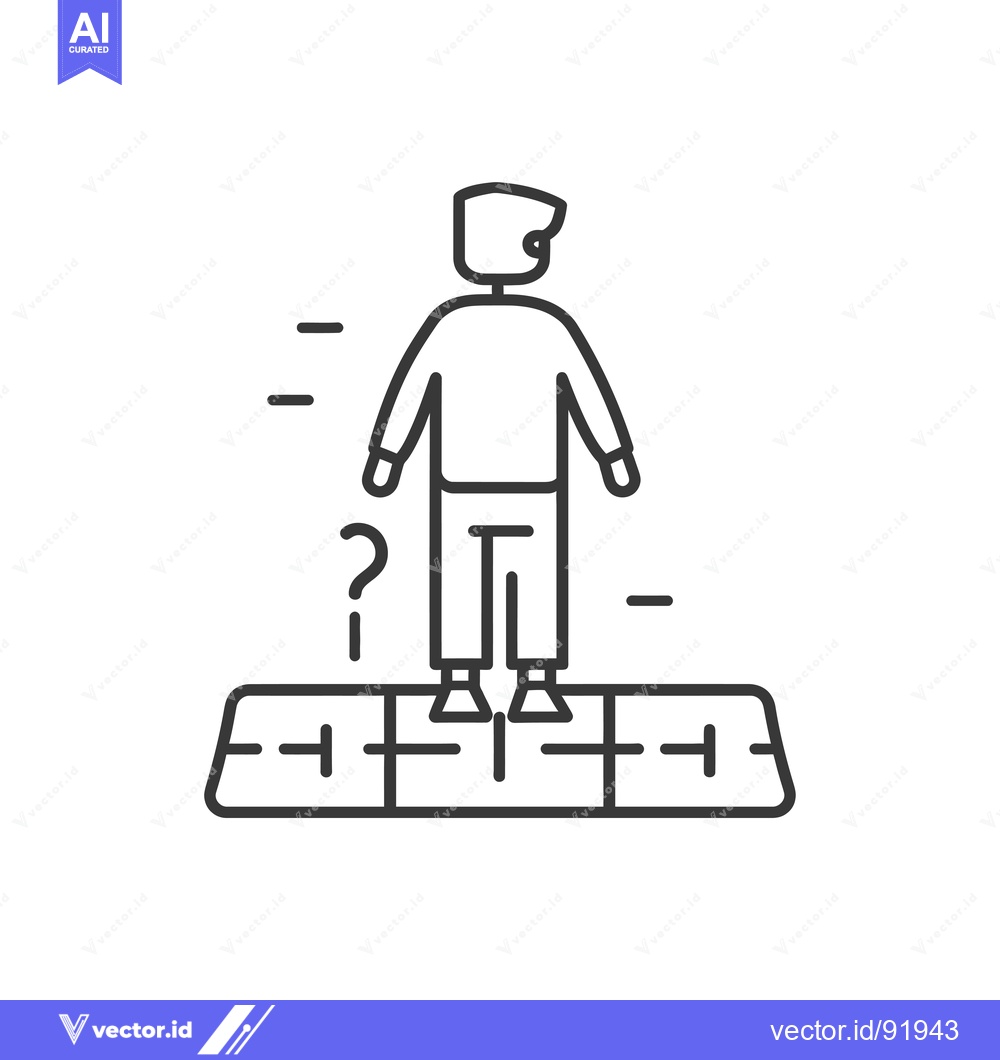Premium Vector dari Person Standing on a Grid with Question Mark