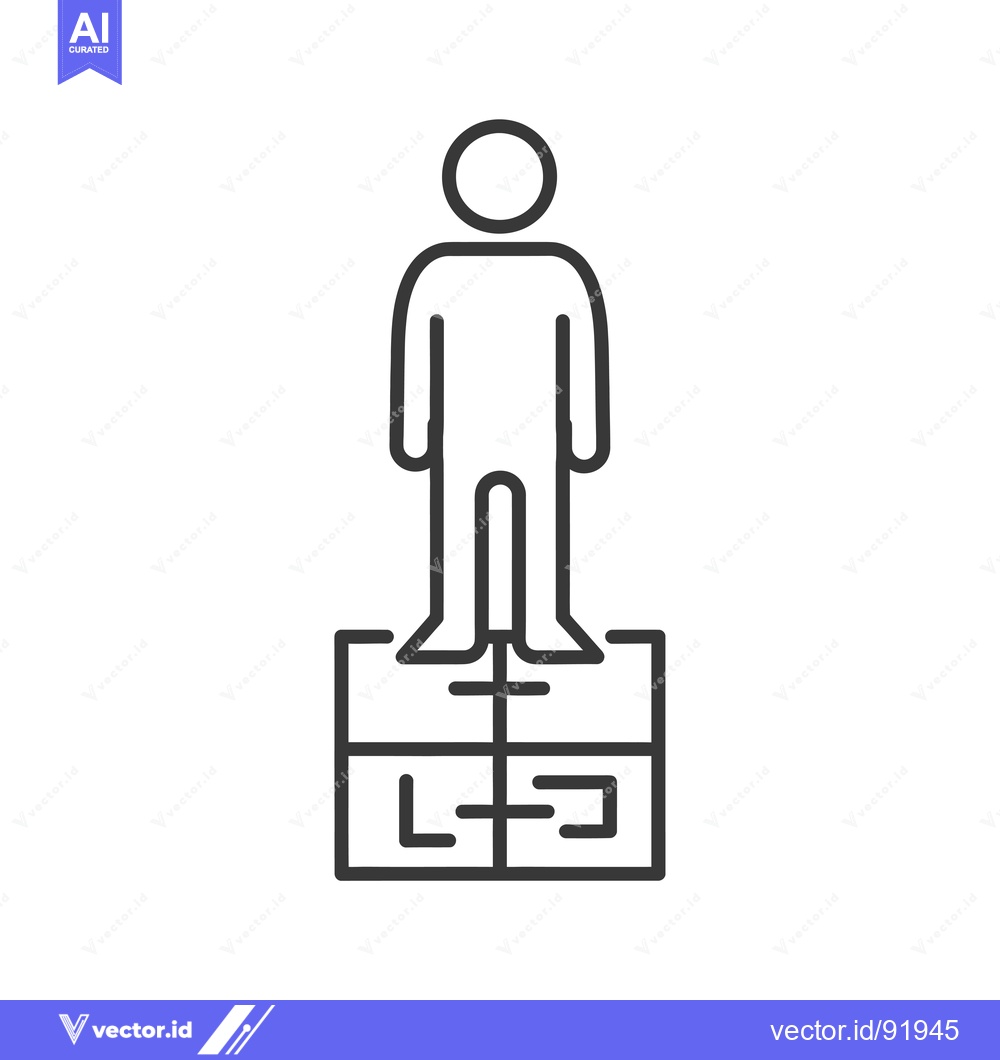 Premium Vector dari Person standing on a two-part platform