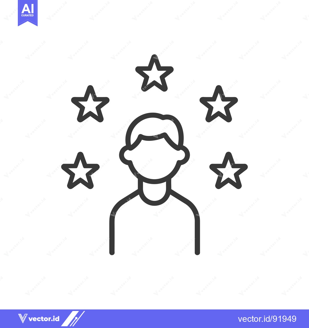 Premium Vector dari Person Surrounded by Five Stars Icon