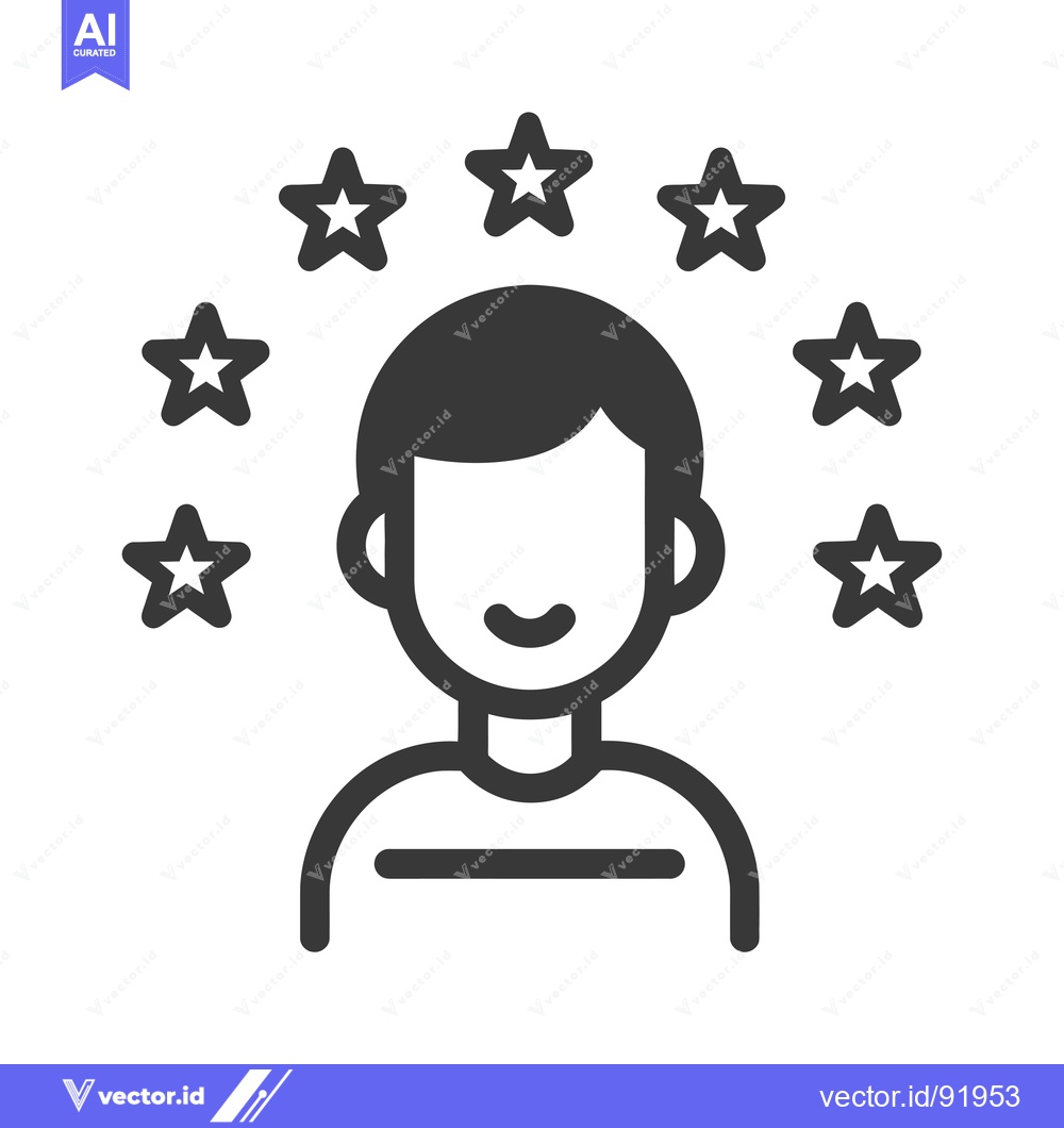 Premium Vector dari Person Surrounded by Stars, Positive Feedback, High Rating, Excellent