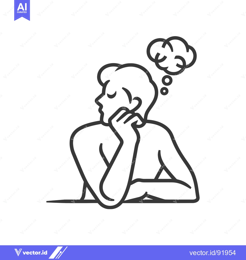 Premium Vector dari Person Thinking With a Thought Bubble Above Their Head