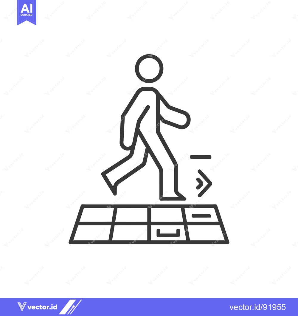 Premium Vector dari Person Walking on a Checkered Floor with Arrow Direction