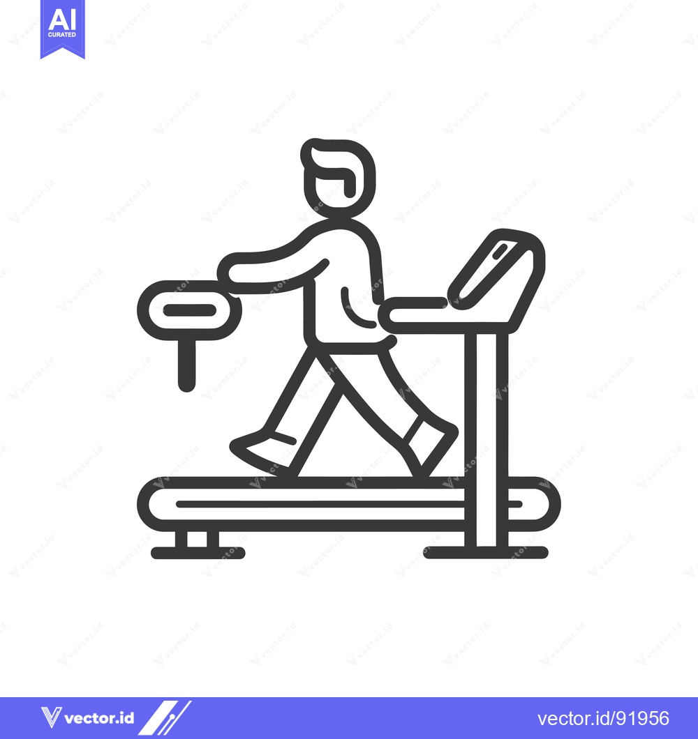 Premium Vector dari Person Walking on a Treadmill with Handrails