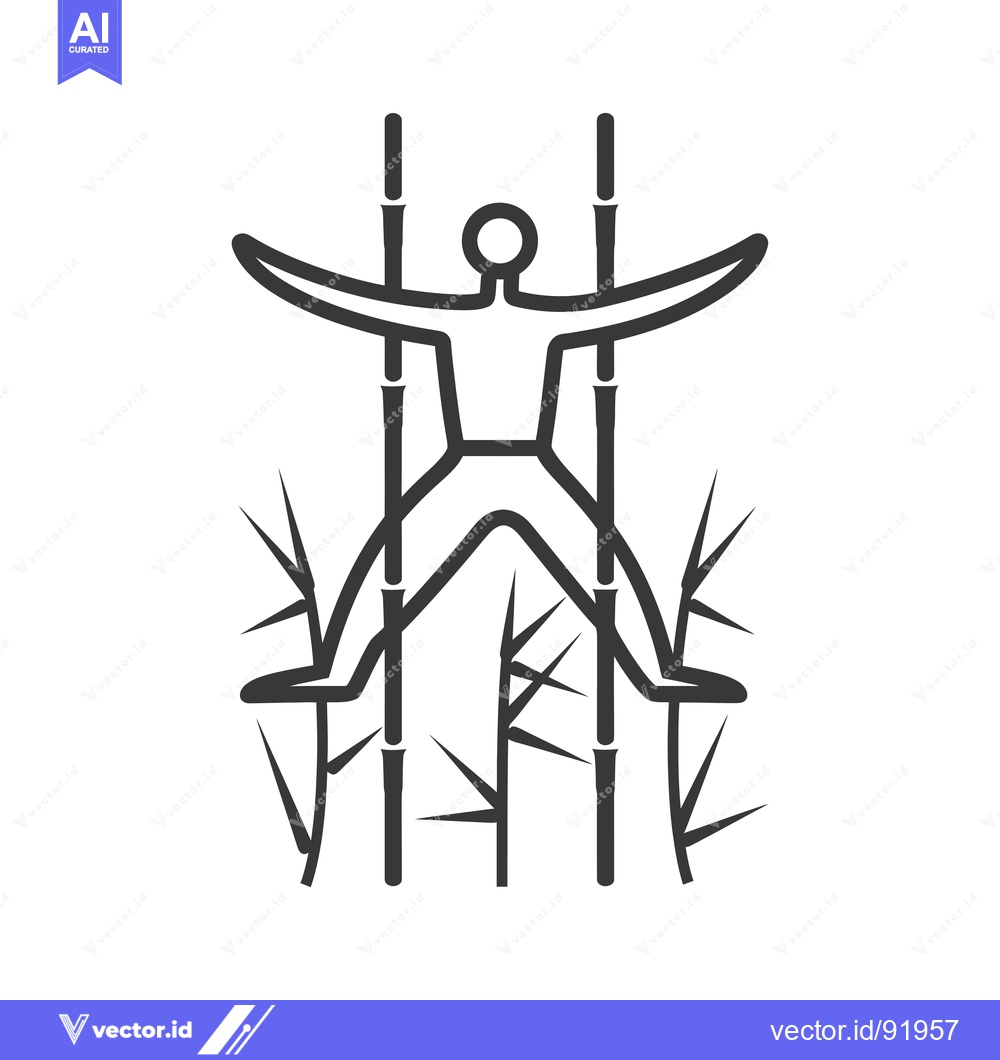 Premium Vector dari Person Walking on Tall Bamboo Sticks