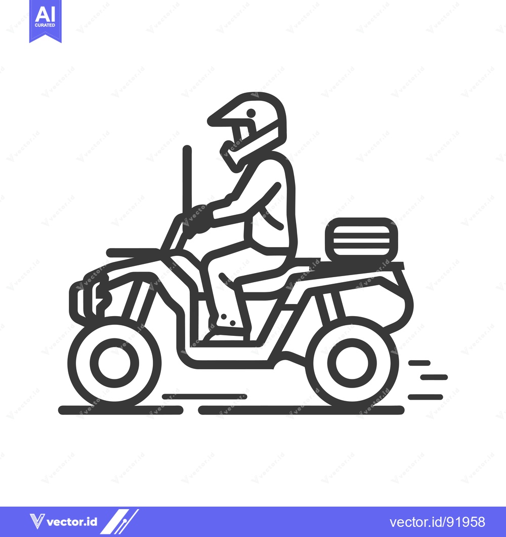 Premium Vector of Person wearing a helmet riding an all-terrain vehicle