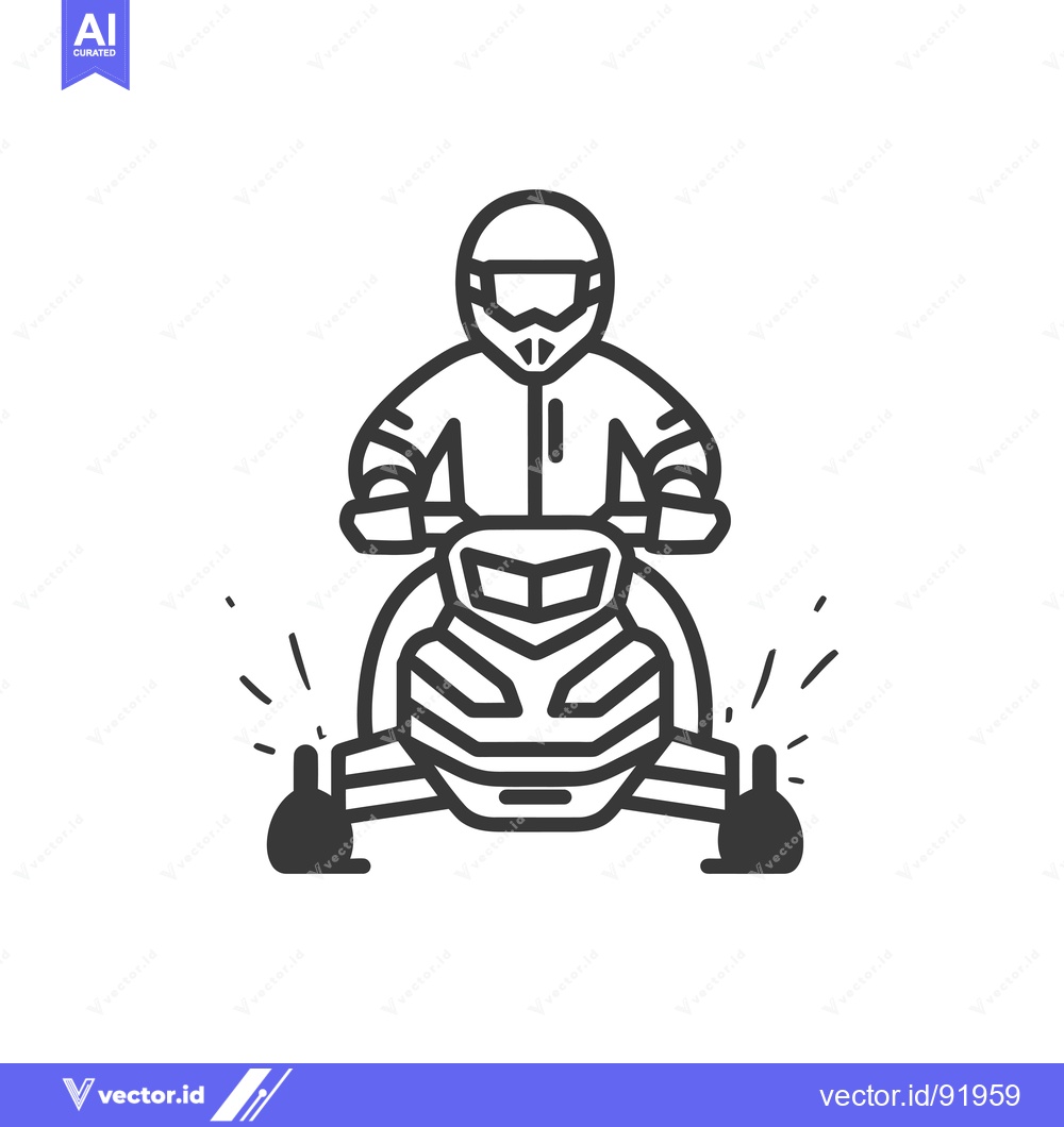 Premium Vector dari Person wearing a helmet riding a snowmobile