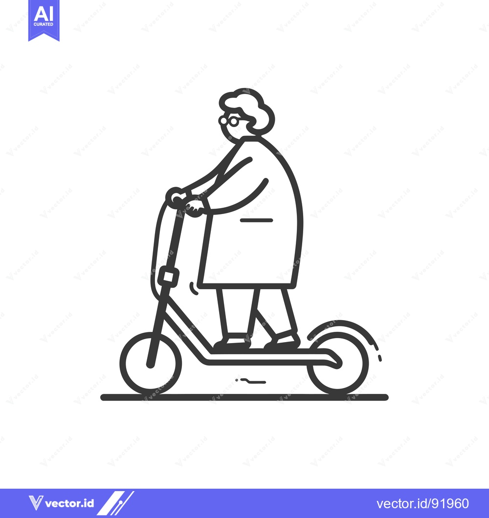 Premium Vector of Person Wearing Glasses Riding an Electric Scooter