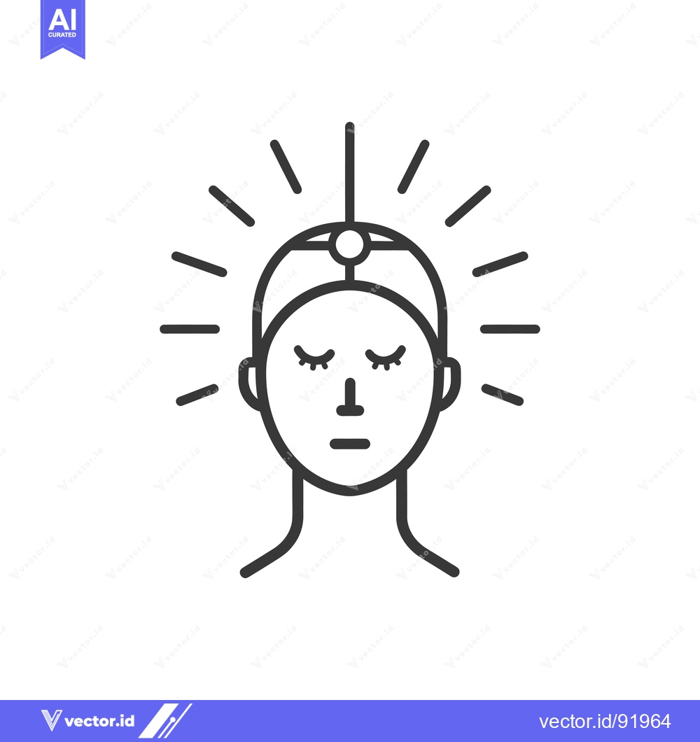 Premium Vector dari Person with a headband emitting rays of light