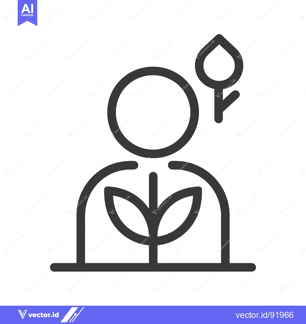 Premium Vector of Person with a Plant and a Budding Flower Above Their Head
